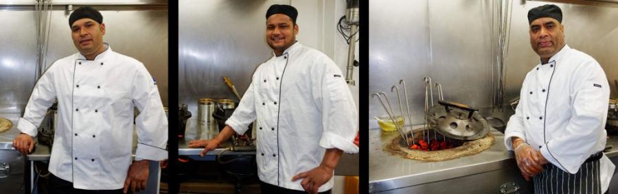 Deepchand - chef incharge, Laxman Chand - chef, Dhan Prakash Nautiyal - chef - Image ©